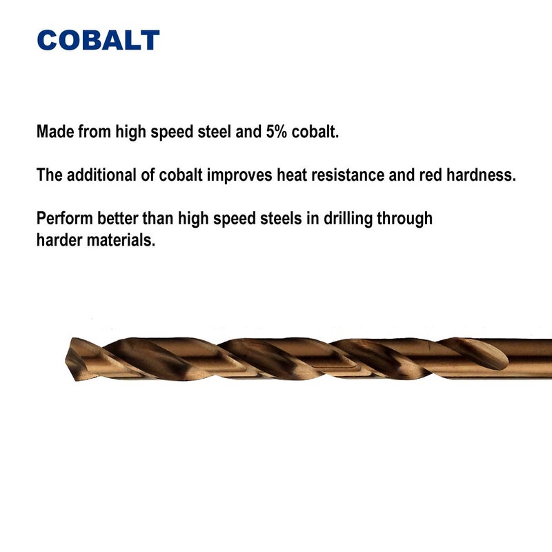 Drill Hulk 11/64-Inch Cobalt Steel M35 Jobber Length Twist Drill Bits for Hard Metal, Stainless Steel, Pack of 12 - Image 4